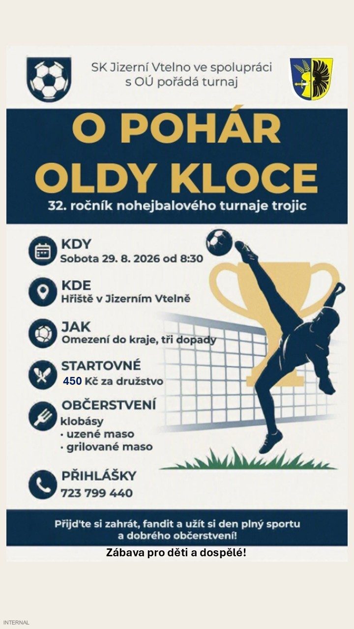 Tournament poster O pohár Oldy Kloce